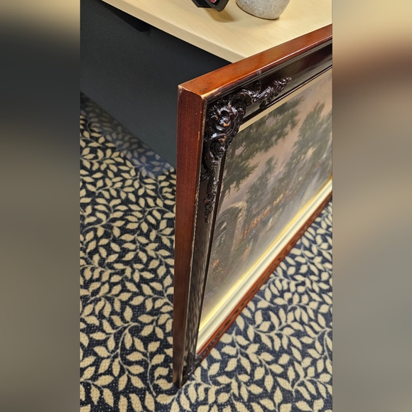 STUNNING THOMAS KINKADE CARMEL SUNSET on the ocean painting - Picture 3 of 16